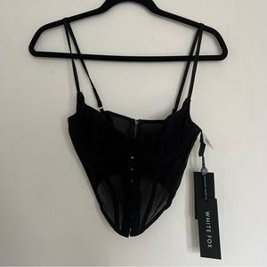 NWT White Fox Black Mesh Unapologetic Bustier